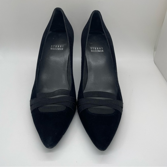 Stuart Weitzman Black Heels with Pointed Toe - Picture 1 of 12